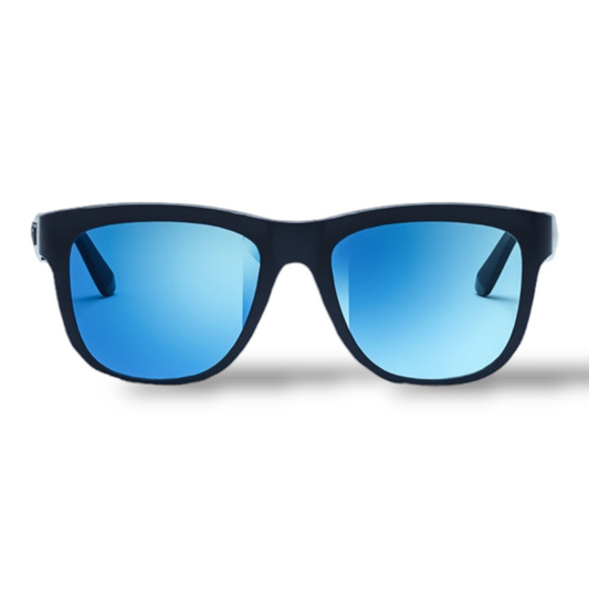 Bluetooth Sunglasses Men Women Smart Glasses Audio Sunglasses Music Frame Polarized Lenses Hands Free Calls Open Ear Sound (Blue)