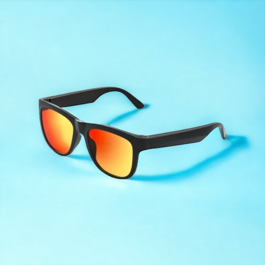 Bluetooth Sunglasses Men Women Smart Glasses Audio Sunglasses Music Frame Polarized Lenses Hands Free Calls Open Ear Sound (Gules)