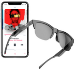 Bluetooth Sunglasses for Men Women Smart Glasses Audio Sunglasses Music Frame Glasses, Polarized Lens, Stereo Speaker, Touch Voice Assistant, Hands-Free Calling, Open Ear Sound -Black