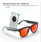 Bluetooth Sunglasses Men Women Smart Glasses Audio Sunglasses Music Frame Polarized Lenses Hands Free Calls Open Ear Sound (Gules)